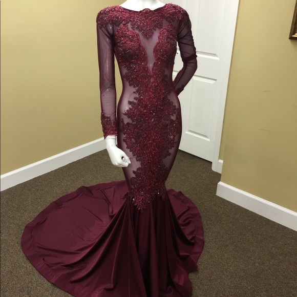 Burgundy PROM Formal Evening gown - Picture 1 of 4